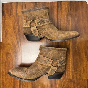 Mezcalero Western Ankle Cowboy Boots Brown Women’s Size 8.5 Leather